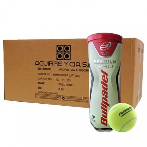Bolas Bullpadel Cajon 72 Pelotas - 24 Botes de 3 uds - Bullpadel Premium Pro