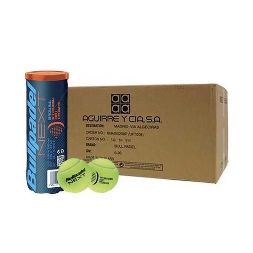 Bolas Bullpadel Cajon 72 Pelotas - 24 Botes de 3 uds - Bullpadel FIP Next